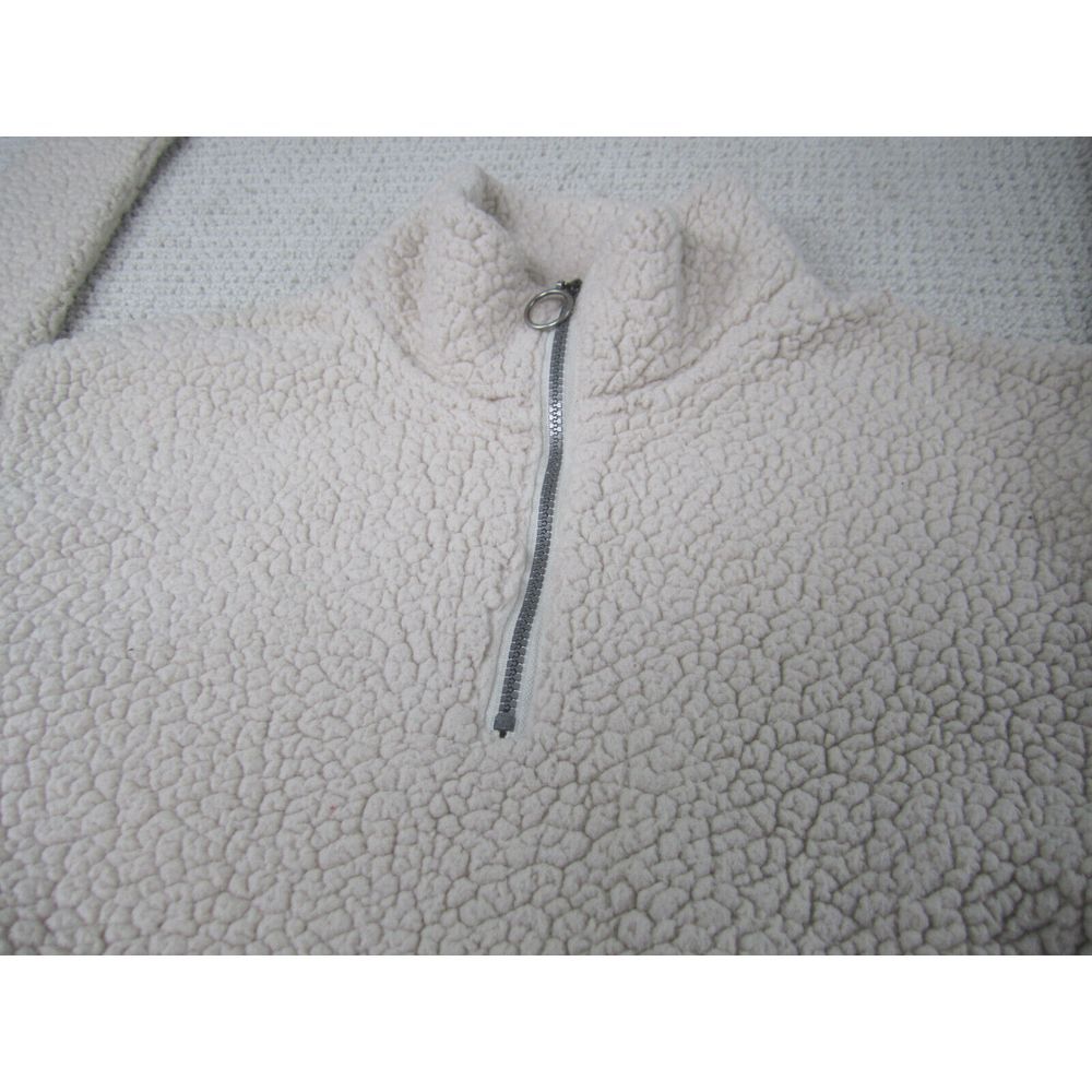 SO Sweater Womens Large Beige Pullover Fleece 1/4 Zip Cozy Softest Sherpa - Picture 2 of 8